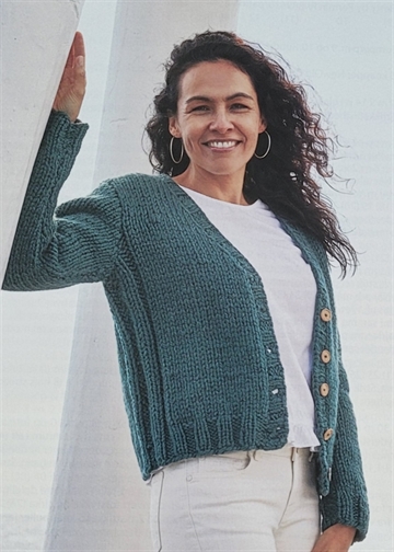 Cardigan med ribeffekt
